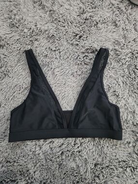 Speedo Black Deep V Swim Bikini Top